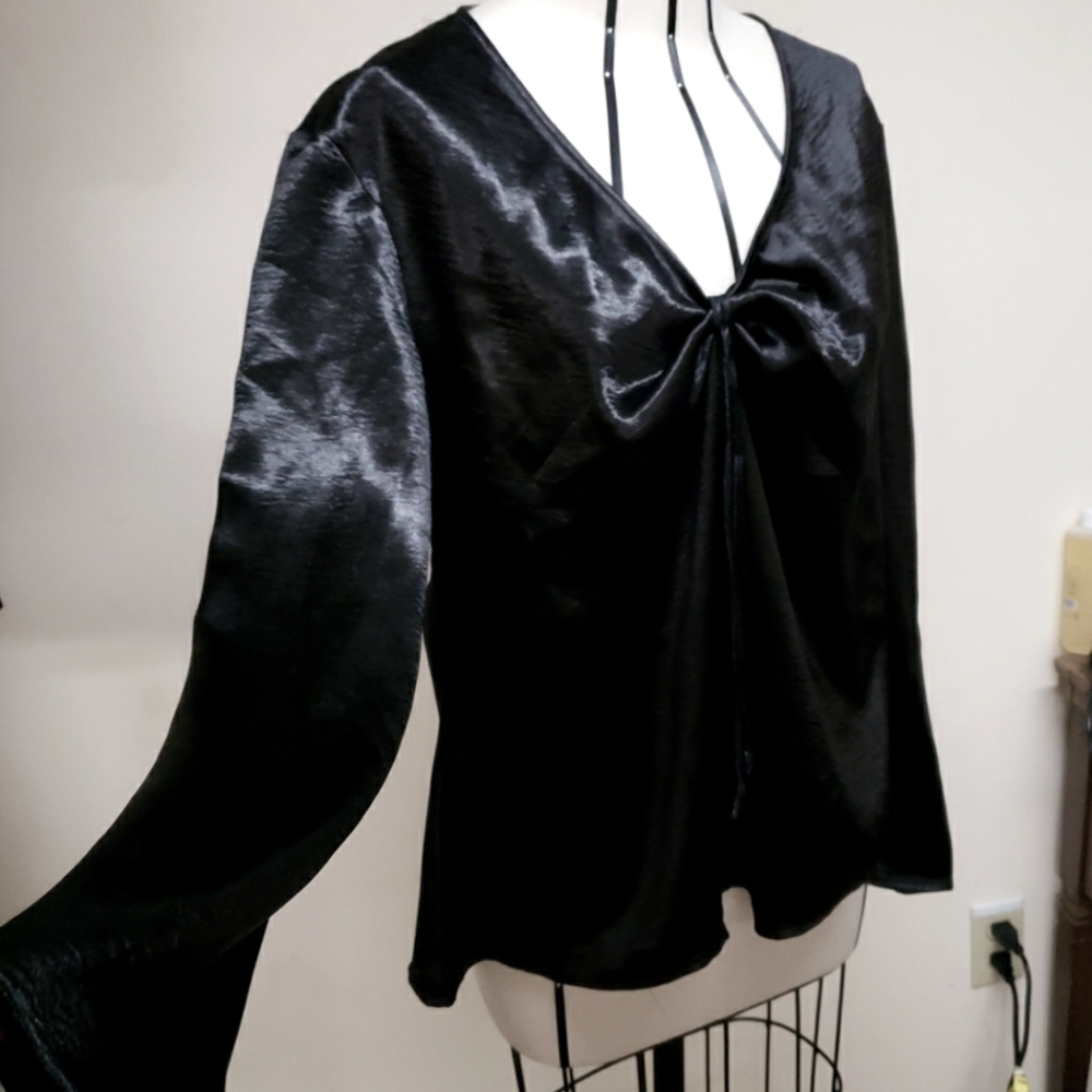 IVY & SKY BLACK SATIN, SIZE XL.